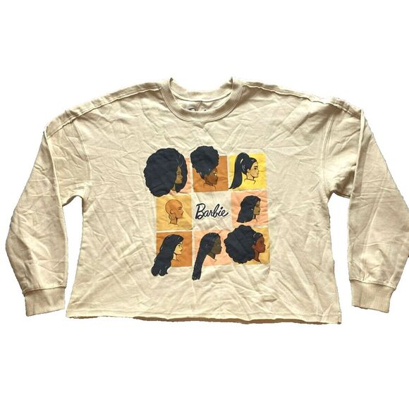 Barbie Tops - Barbie Sweatshirt Womens Large Beige Ethnic Pride Oversized Pullover Ladies